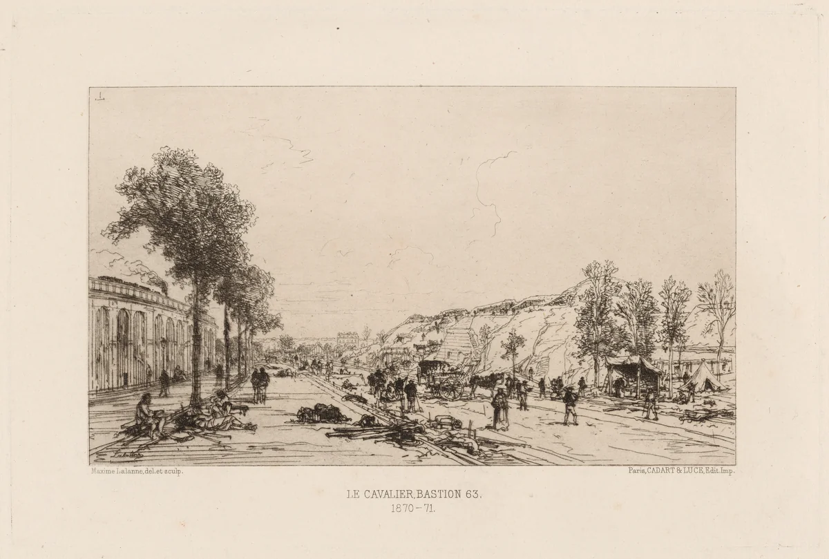 Le Cavalier, Bastion 63 (The Rider, Bastion 63) by Maxime Lalanne, print, 1871