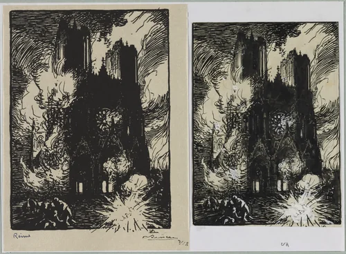Reims by Auguste Louis Lepère, drawing, 1914