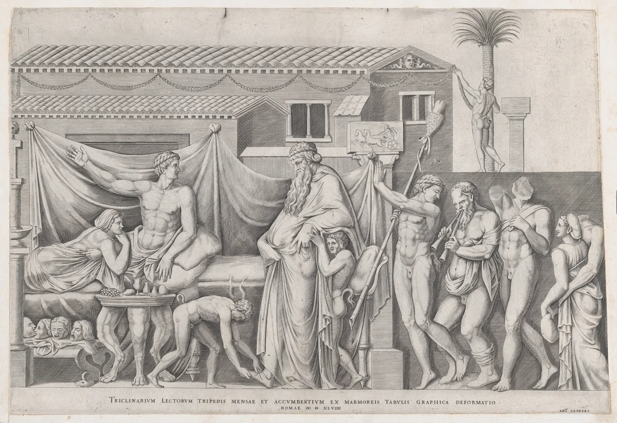 Festival of Dionysius, from "Speculum Romanae Magnificentiae" by anonymous, print, 1549