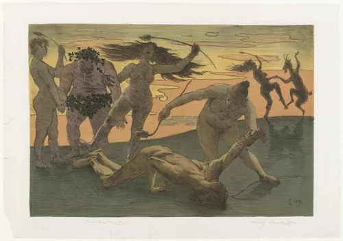 Bacchanal (Bacchantenzug) by Lovis Corinth, print, 1895