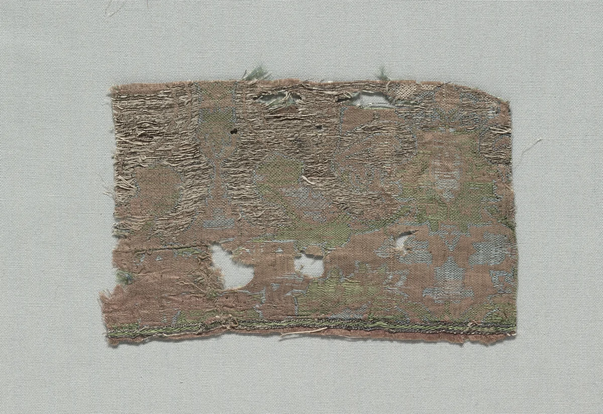 Three Fragments of Italian Gothic Silk by Unknown, textile, 1350-1399