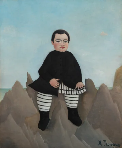 Boy on the Rocks by Henri Rousseau, painting, 1895-1897