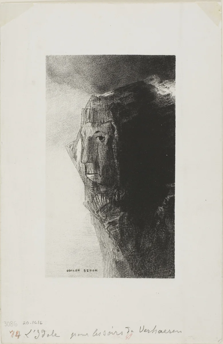 The Idol, frontispiece from Emile Verhaeren's Les Soirs by Odilon Redon, print, 1887