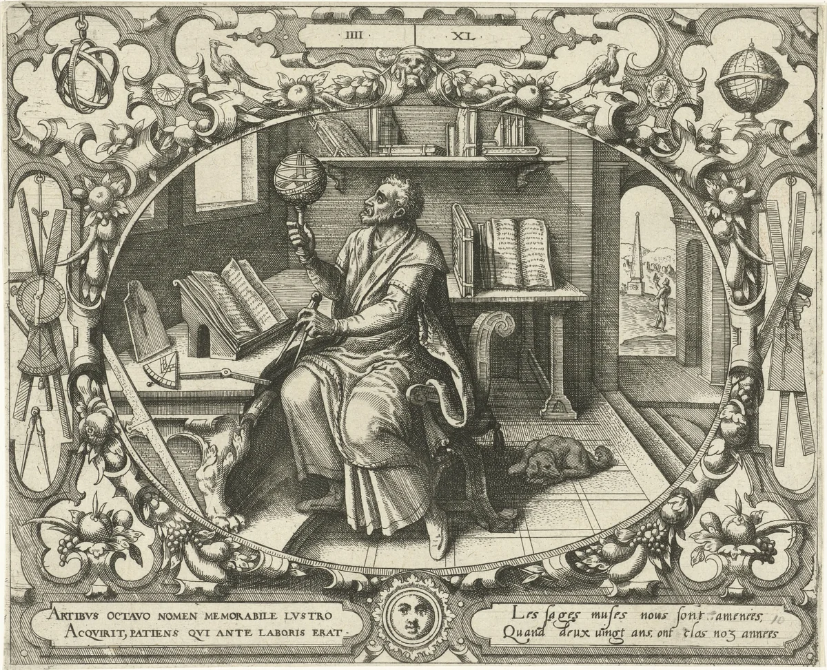 De mens op veertigjarige leeftijd by Gerard van Groeningen, print, 1569-1575