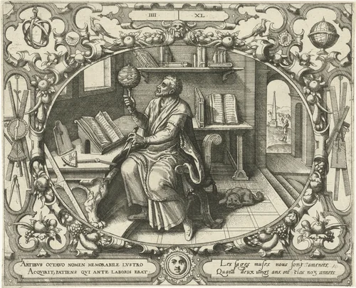 De mens op veertigjarige leeftijd by Gerard van Groeningen, print, 1569-1575