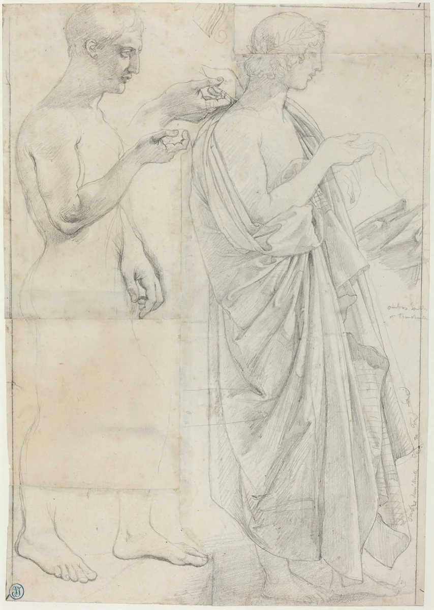 Two Studies of Virgil by Jean-Auguste-Dominique Ingres, drawing, 1812-1825