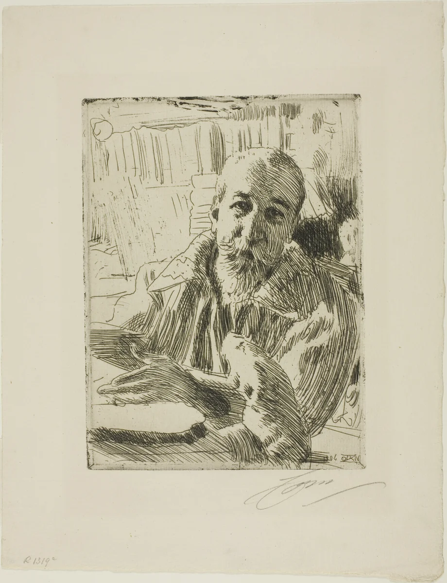 Anatole France by Anders Zorn, print, 1906