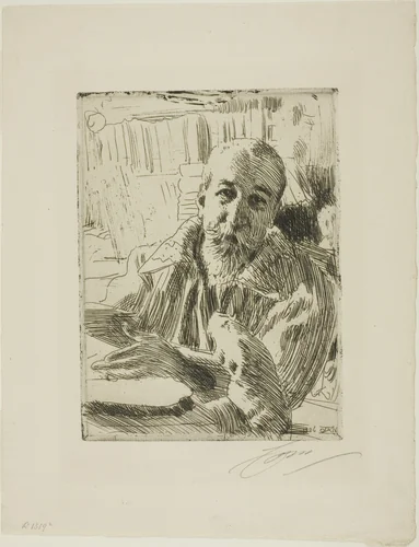 Anatole France by Anders Zorn, print, 1906