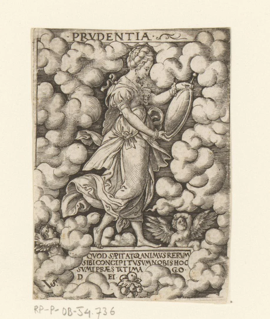 Voorzichtigheid (Prudentia) by Unknown, print, 1524-1562
