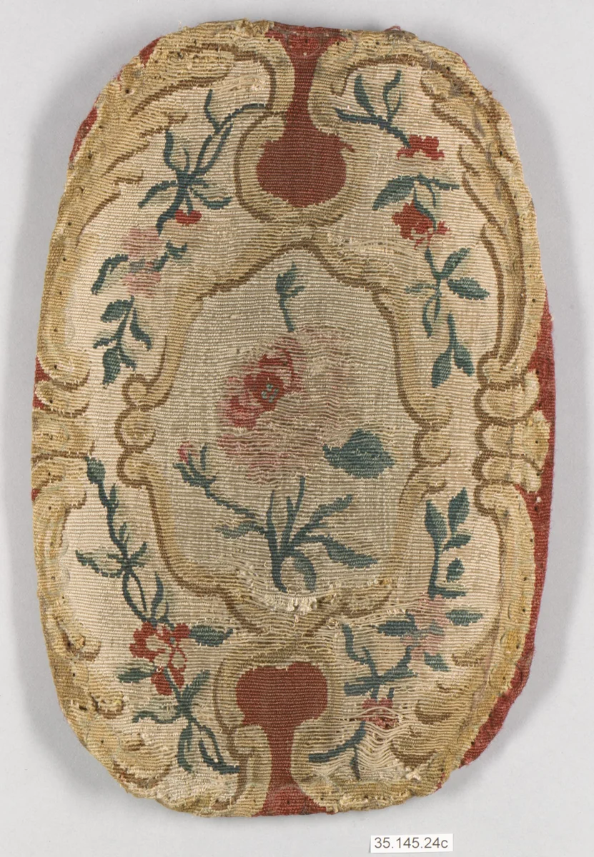 Four upholstery panels for an armchair by Beauvais, textile, 1754-1756