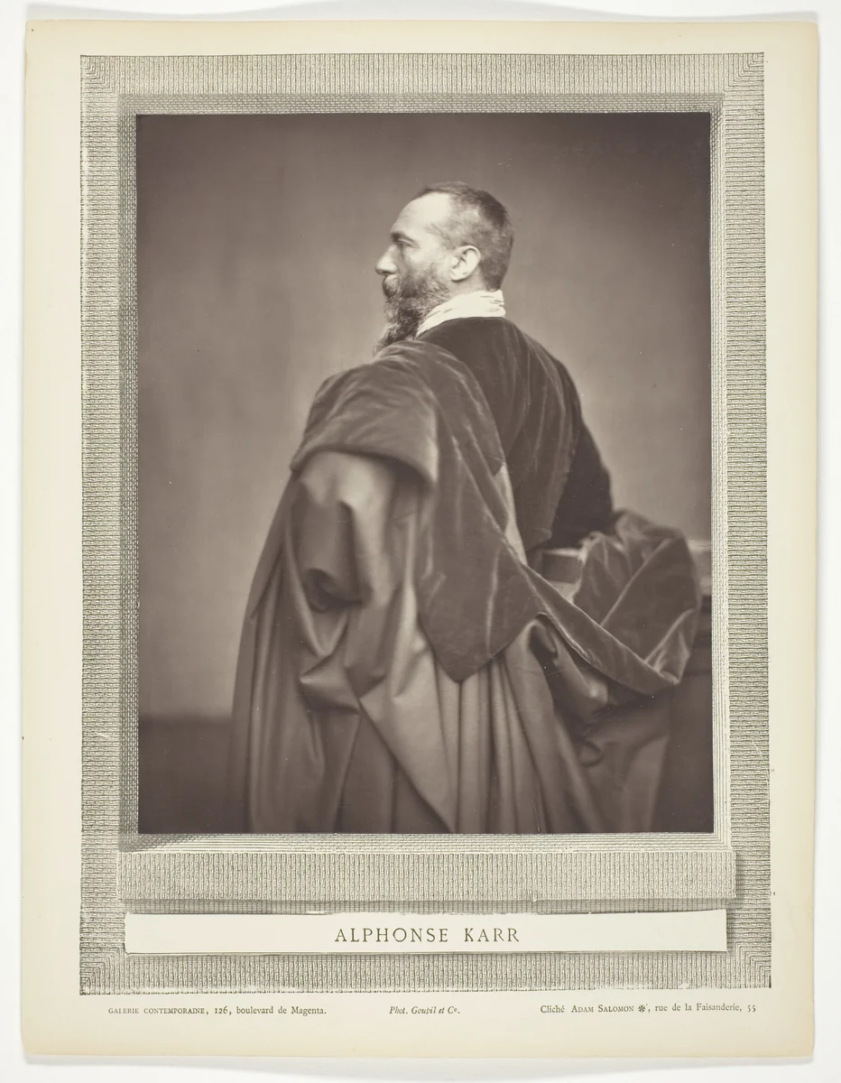 Jean-Baptiste Alphonse Karr (French critic, journalist, and novelist, 1808-1890) by Antoine-Samuel Adam-Salomon, photograph, 1875-1877