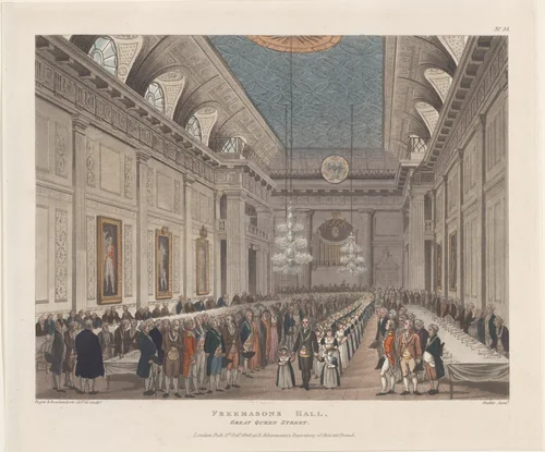 Freemasons' Hall, Great Queen Street by Thomas Rowlandson, print, 1808