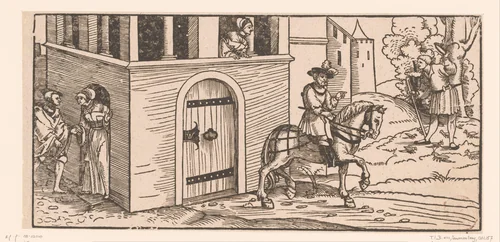 Allegorie op de ontrouw van vrouwen by anonymous, print, 1532