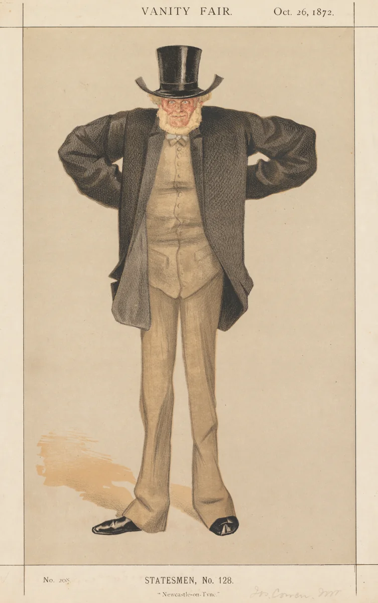 Vanity Fair: Statesman, No. 128 "Newcastle-on-Tyne" by James Tissot, print, 1872