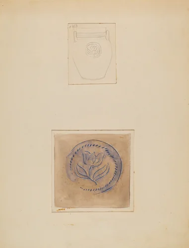 Crock by Yolande Delasser, index of american design, 1936