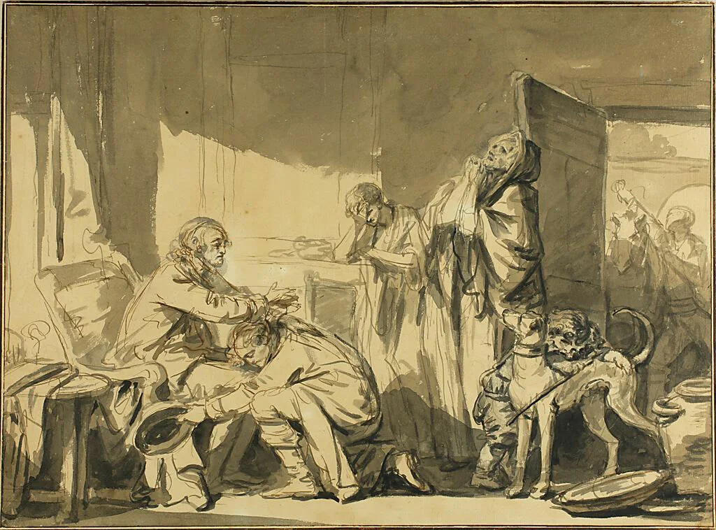 The Paternal Blessing, or The Departure of Basile by Jean-Baptiste Greuze, drawing, 1759-1805