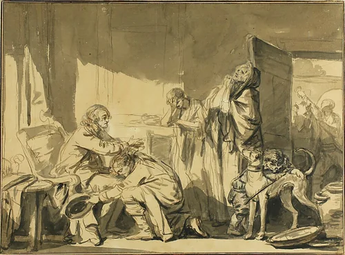 The Paternal Blessing, or The Departure of Basile by Jean-Baptiste Greuze, drawing, 1759-1805