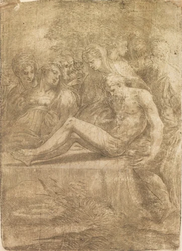 Entombment by Andrea Schiavone, print, 1540-1550