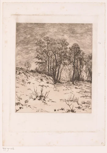 Winterlandschap by Jules Guiette, print, 1862-1901