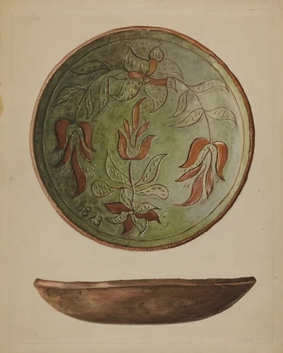 Pa. German Plate by Charles Garjian, index of american design, 1937