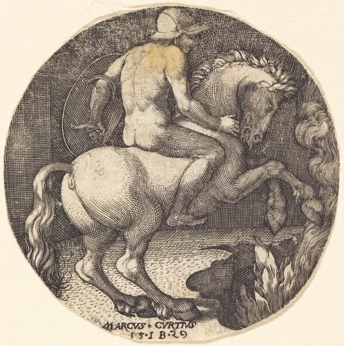 Marcus Curtius by Master IB, print, 1529