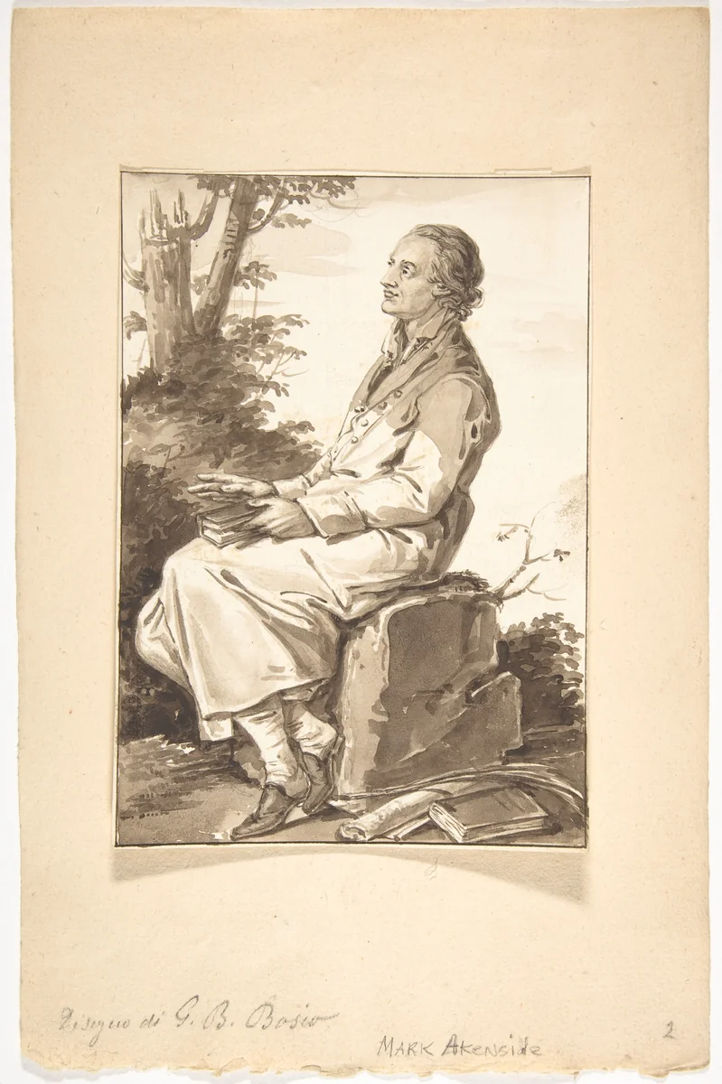 Portrait of Mark Akenside by Jean-Baptiste-François Bosio, drawing, 1780-1827