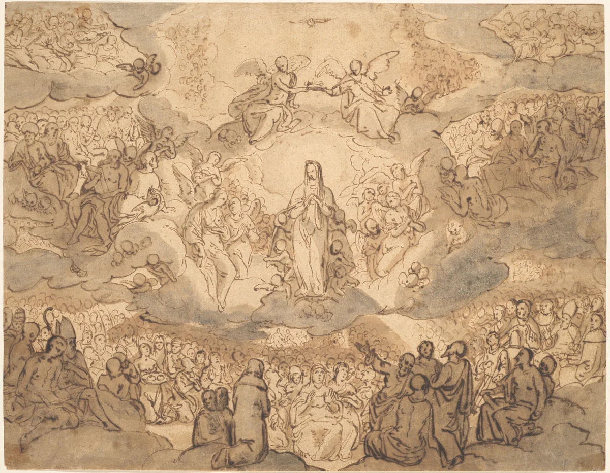 The Virgin, Queen of Heaven by Francesco Vanni, drawing, 1600-1650