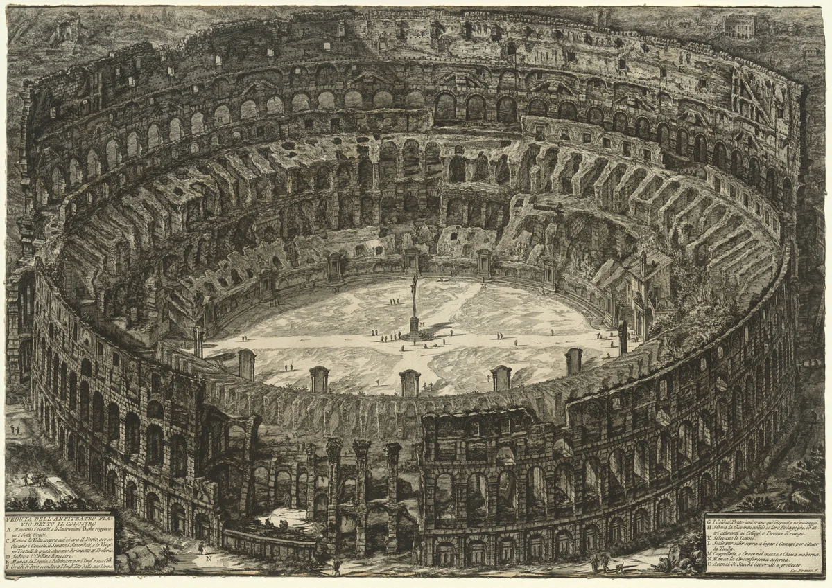 Views of Rome: The Colosseum by Giovanni Battista Piranesi, print, 1776
