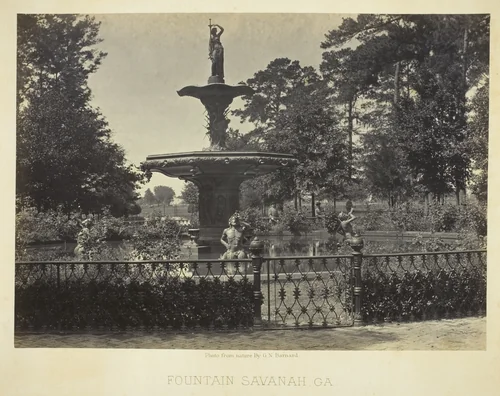 Fountain, Savannah, GA by George Barnard, photograph, 1866