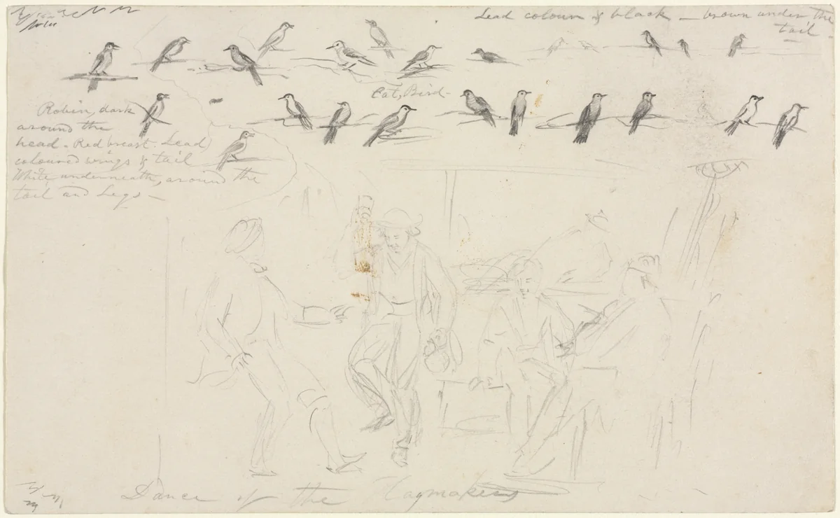 Dance of the Haymakers by William Sidney Mount, drawing, 1840-1845