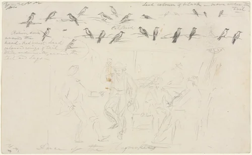 Dance of the Haymakers by William Sidney Mount, drawing, 1840-1845