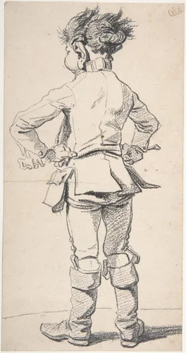 Back View of a Roman Servant Boy by François-André Vincent, drawing, 1771-1775