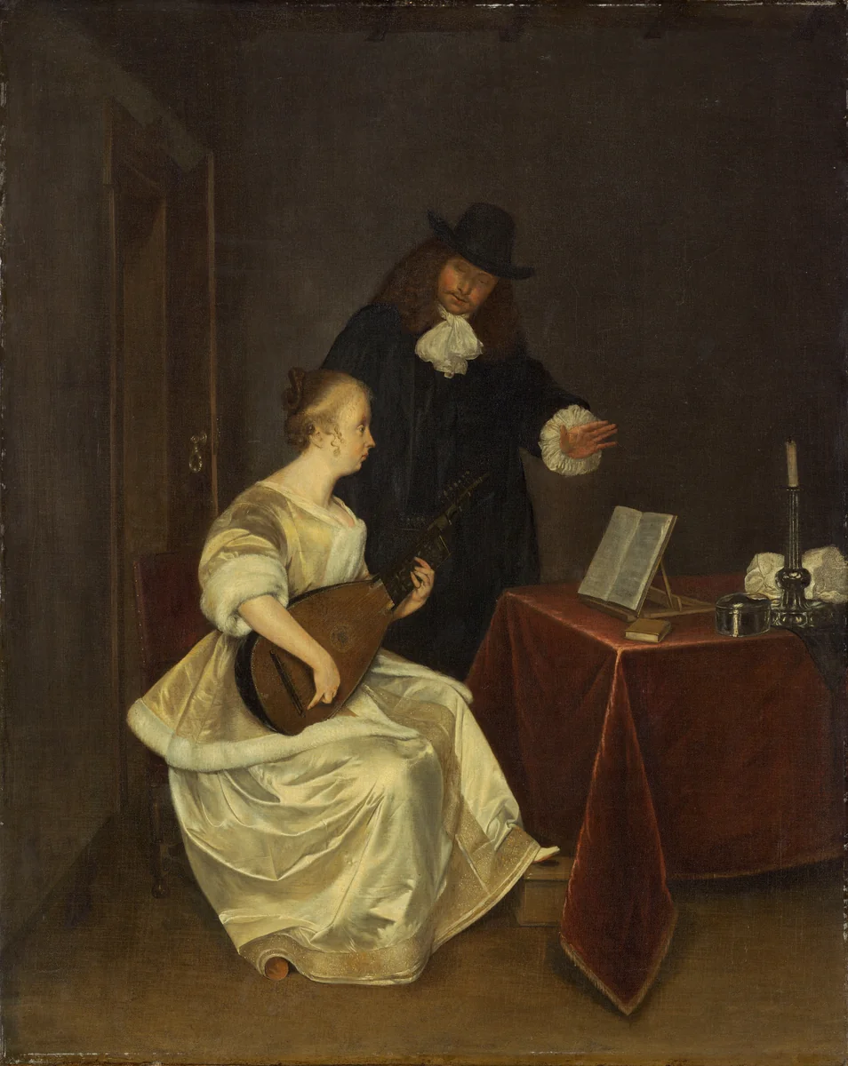 The Music Lesson by Gerard ter Borch the Younger, painting, 1670