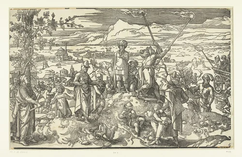 Feest van de nieuwe maan by Pieter Coecke van Aelst, print, 1553