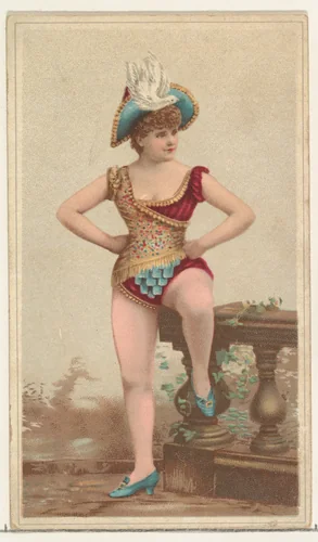 Actress wearing hat with dove on brim, from Stars of the Stage, Second Series (N130) issued by Duke Sons & Co. to promote Honest Long Cut Tobacco by W. Duke, Sons & Co., print, 1891