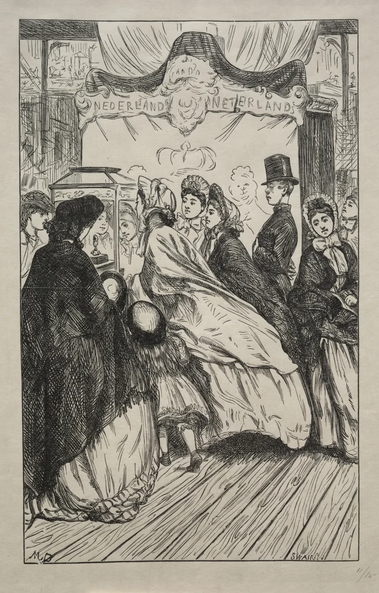 Jewels - At the Great Exhibition by George Du Maurier, print, 1862