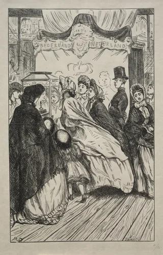 Jewels - At the Great Exhibition by George Du Maurier, print, 1862