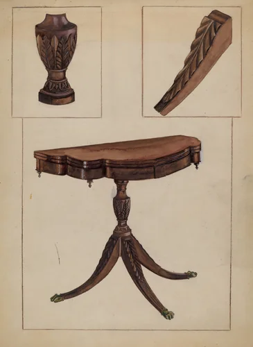 Card Table by Bessie Forman, index of american design, 1936
