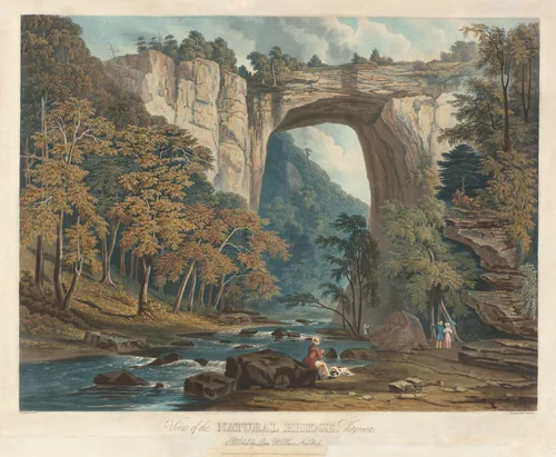 View of the Natural Bridge by William James Bennett, Jacob C. Ward, print, 1835