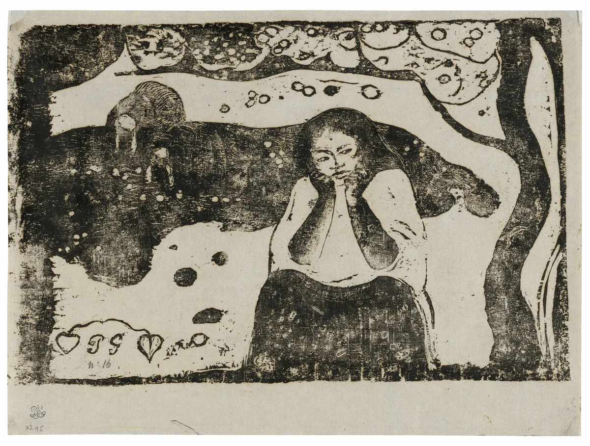 Human Miseries, from the Suite of Late Wood-Block Prints by Paul Gauguin, print, 1898-1899