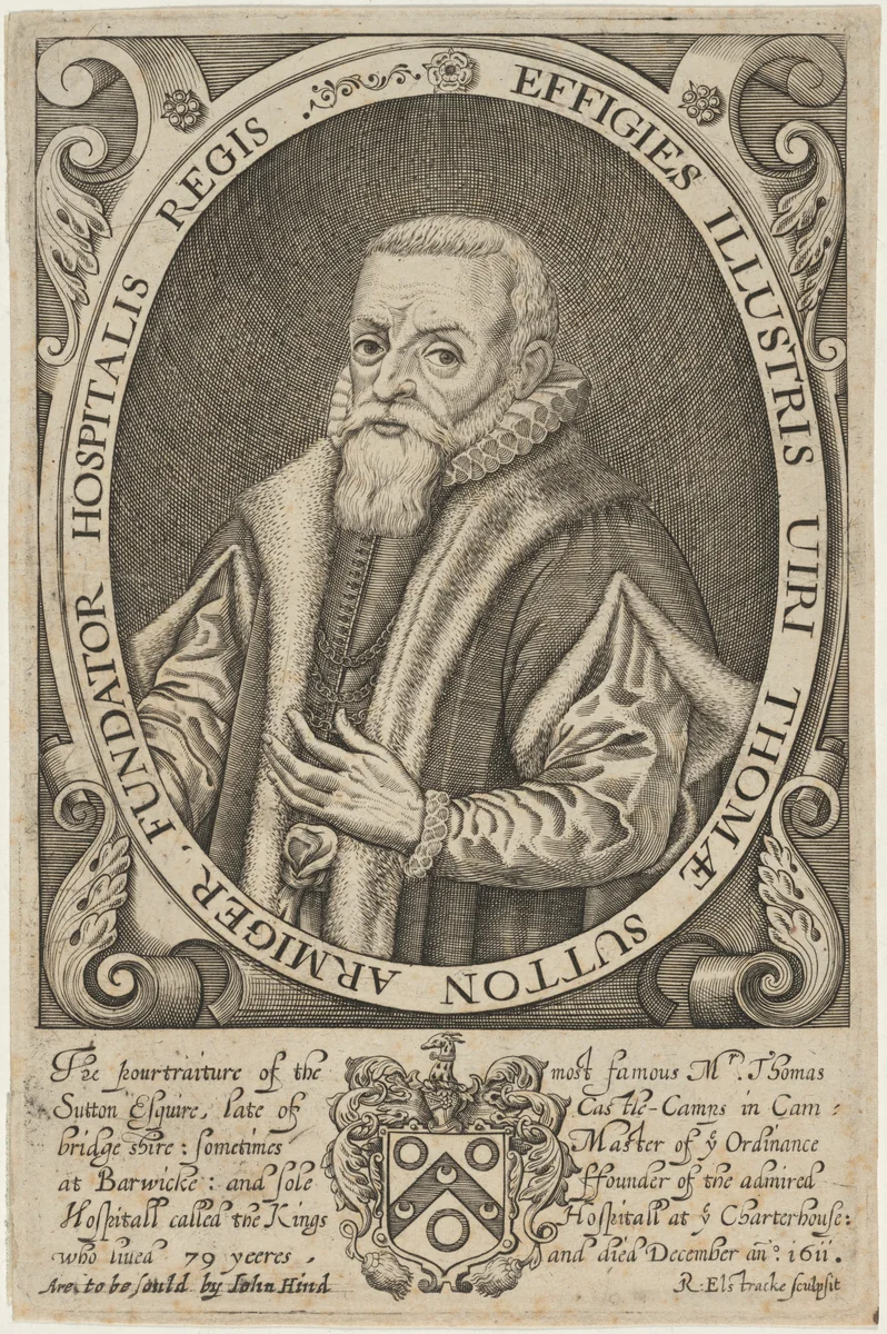 Thomas Sutton, Founder of the Charterhouse by Renold Elstrack, print, 1571-1625