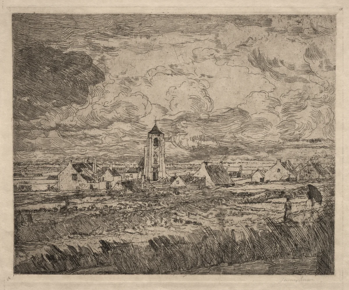 Large View of Mariakerke by James Ensor, print, 1887