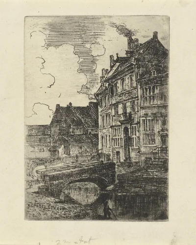 Kleine Looiersstraat te Maastricht by Alexander Schaepkens, print, 1830-1899