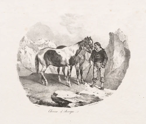 Chevaux d' Auvergne by Théodore Géricault, print, 1822
