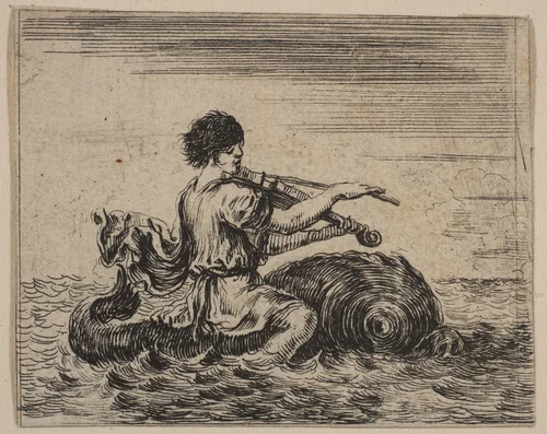 Arion, from 'Game of Mythology' (Jeu de la Mythologie) by Stefano della Bella, print, 1644