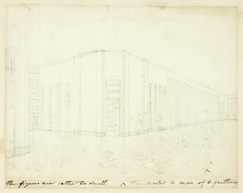 Study for St. Luke's Hospital, from Microcosm of London by Augustus Charles Pugin
Thomas Rowlandson, drawing, 1807-1809