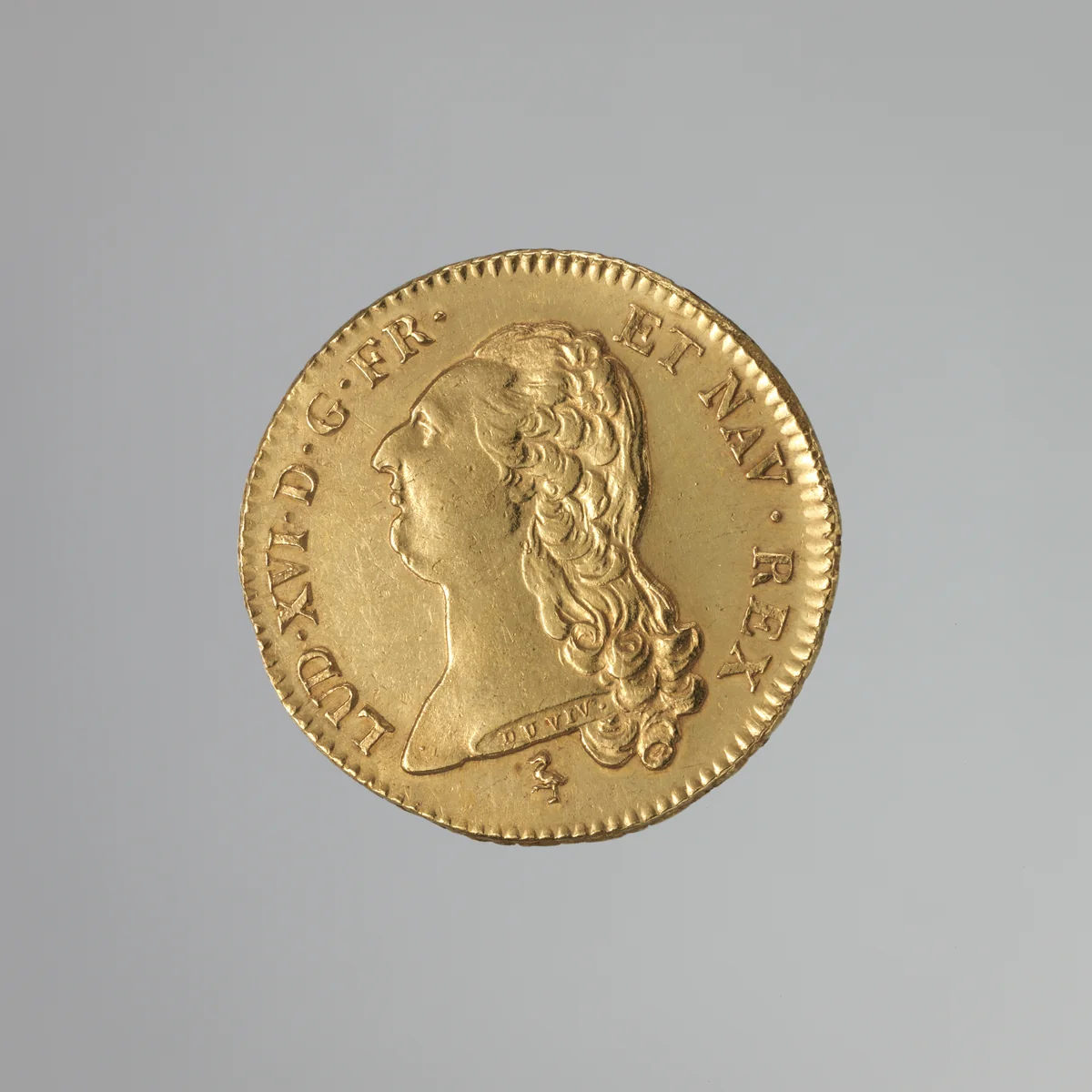 Double Louis d’or of Louis XVI of France (b. 1754-93; r. 1774–1792) by Pierre-Simon-Benjamin Duvivier, metalwork, 1786