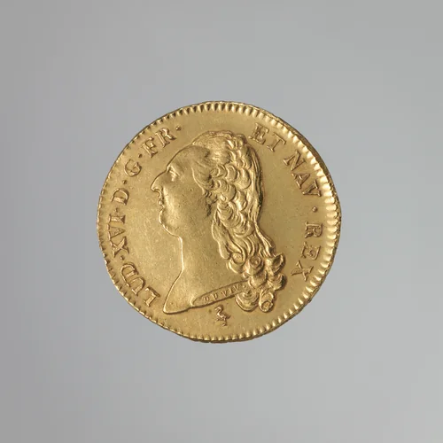 Double Louis d’or of Louis XVI of France (b. 1754-93; r. 1774–1792) by Pierre-Simon-Benjamin Duvivier, metalwork, 1786