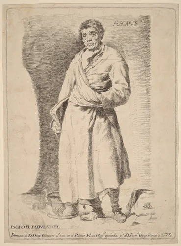 Aesopvs (Aesop) by Francisco Goya; Diego Velázquez, print, 1778