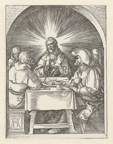 Christus in Emmaüs by Unknown, print, 1510